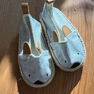 Cute Tan and Gray Kids Shoes with Animal Design